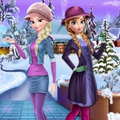Jogo Elsa and Anna Winter Dress Up