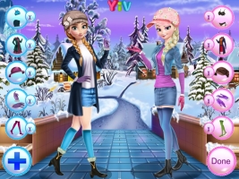 Elsa and Anna Winter Dress Up - screenshot 3