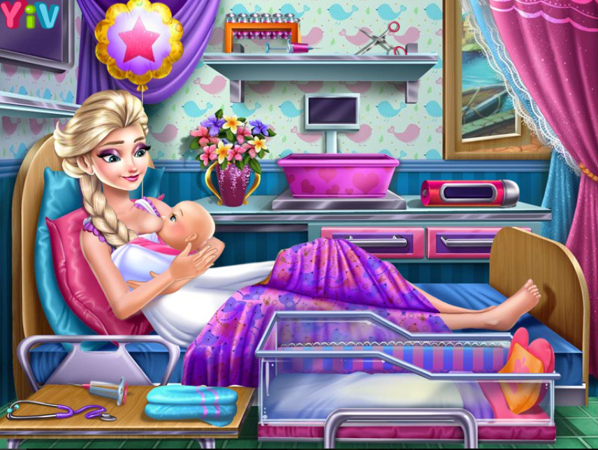 Jogo Elsa Baby Birth Caring